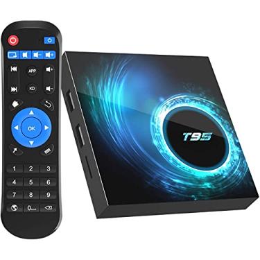 Imagem de Android 10.0 TV Box, T95 Android Box 4GB RAM 32GB ROM Allwinner H616 Quad-core Smart Android TV Box 64bit, Support 2.4G/5.0G Dual WiFi 6K Utral HD / 3D / H.265 with Bluetooth 5.0