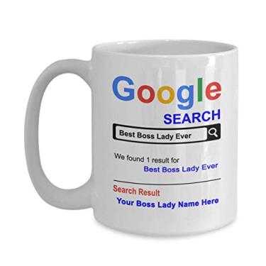 Imagem de SpreadPassion Caneca de café personalizada da Boss Lady - Presentes para a senhora da Boss - Caneca personalizada da Boss Lady - Ideia de de Natal - Caneca de café de 425 g