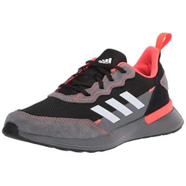 Imagem de adidas Tênis infantil unissex RapidaRun Elite J, Core Black/Ftwr Branco/Vermelho Solar, 17