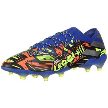 Imagem de adidas Tênis de futebol masculino Nemeziz Messi 19.1 Firm Ground, Azul royal/prata/amarelo, 11