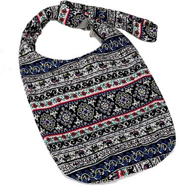 Imagem de Bolsa tiracolo hippie tailandesa com zíper superior Hobo Sling Bag Handmade Hipster Messenger Bag, Queen-026-856 horizontal, One Size, Exclusivo