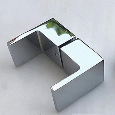 Imagem de Chuveiro sólido de cobre duplo arco para banheiro Maçaneta da porta de vidro quadrada costas com costas Maçaneta da porta deslizante empurrar e puxar 6 mm, lustrosa