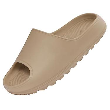 Imagem de Litfun Sandálias femininas grossas e masculinas com bico aberto, Caqui, 8.5-9