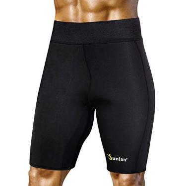 Imagem de Junlan Shorts masculinos de neoprene para sauna, modelador corporal masculino, Preto, XXG