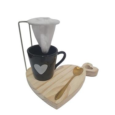 Imagem de Kit Caneca Café Da Manhã Mimo Casal Namorados Amor Coração (Preto)