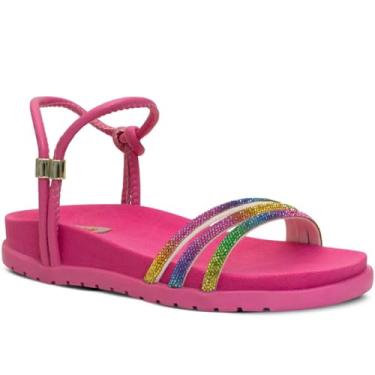 Imagem de Sandália Feminina Birken Papete Nº28ao36 Flat Moda Infantil Brilho Strass 04.71J (Colorido, BR, Criança de 4 a 8 anos, Numérico, 28)