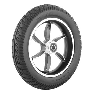 Imagem de Rodas Dianteiras De Cadeira De Rodas, Rodas De Substituição De Cadeira De Rodas Elétrica, Rodízio Inflável De Borracha De Pneu De Roda Sólida De 10 Pol. Para Cadeira De Rodas Dianteira Elétrica 12mm 6