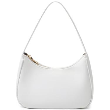 Imagem de CYHTWSDJ Bolsas de ombro para mulheres, linda bolsa Hobo Tote Mini Clutch com fecho de zíper, Branco, Large