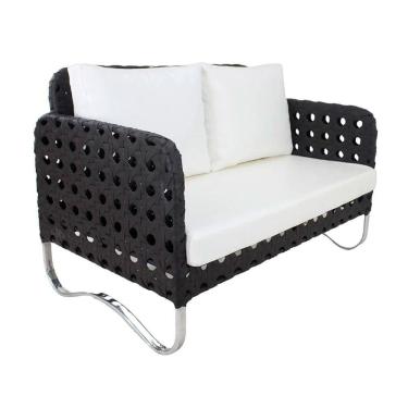 Imagem de  Jogo de Poltronas e Namoradeira Dinamarca em Alumínio com Almofadas para Jardim, Área e Piscina Trama