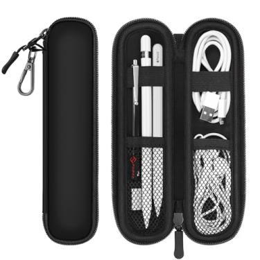 Imagem de Fintie Estojo porta-lápis para Apple Pencil (1ª e 2ª geração), bolsa de transporte de neoprene macio com zíper compatível com Samsung Stylus e Surface Pen, preto
