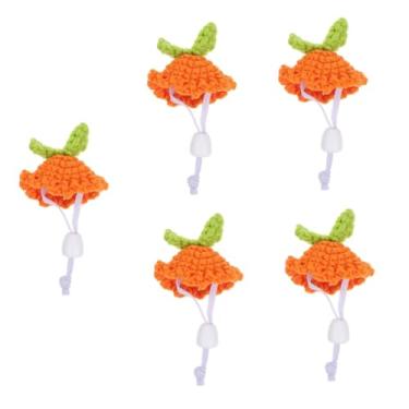 Imagem de FRCOLOR 5 Unidades chapéu de hamster chapéu de tricô para hamster chapéu decorativo para porquinho-da-índia chapéu laranja Porquinho da índia decorar Acessórios chapelaria roupas fio
