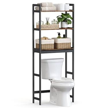 Imagem de SONGMICS Armazenamento sobre o vaso sanitário, organizador de banheiro de 3 camadas sob...