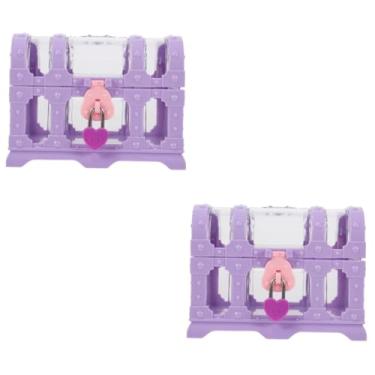 Imagem de Hemobllo 2 Peças Caixa Baú De Tesouro Baú De Tesouro Lembranças De Festa Baú De Tesouro Vintage Caixa De Cristal Baú De Tesouro Para Sala De Aula Caixa De Tesouro Pirata Roxo Caixa De