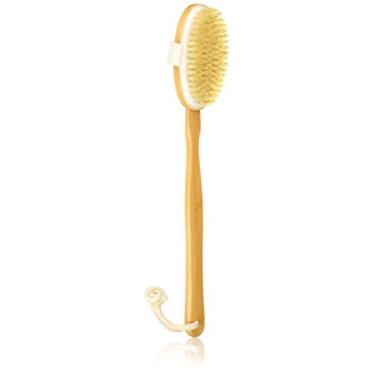 Imagem de Body Brush Nature Boar Bristles Back Scrubber with Detachable Long Bamboo Non-slip Handle Perfect for Dry Skin Brushing Shower and Bath Helping your Cellulite Reduction Exfoliating Body Massage
