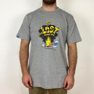 Imagem de Camiseta Lost Smurfs Mistery Box Cinza - Masculina