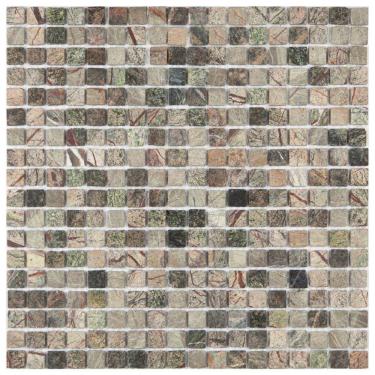 Imagem de Pastilha de Mármore Slim Glass Mosaic Marrom Claro/Escuro