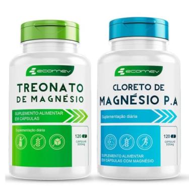 Imagem de Mix Magnesio Treonato + Cloreto PA Forma Pura Importada 240Cáp Ecomev