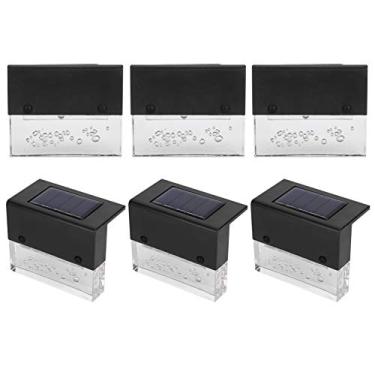 Imagem de Luz solar para cerca, luz solar externa à prova d'água inteligente 6 peças luz quente para escada para cerca para varanda para jardim para pátio