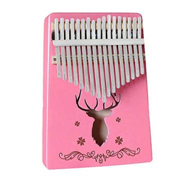 Imagem de Piano de dedo 17 teclas série rosa Kalimba instrumento de polegar, piano de dedo de polegar de bolso, piano Mbira para amantes de música, com martelo de afinação (18 cm x 13 cm) rosa 5
