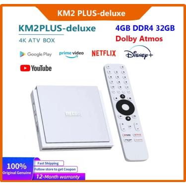 Imagem de MECOOL-KM2 Além disso Deluxe Android TV Box  Media Player com Netfilx  Certificado 4K  Doby Atmos
