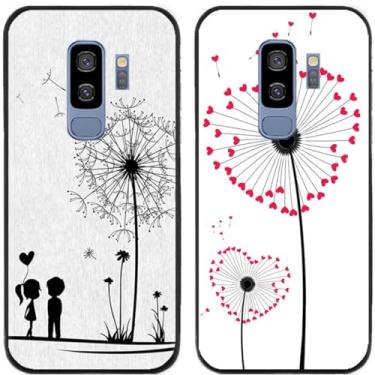 Imagem de 2 peças de capa de telefone traseira de silicone em gel TPU impresso amante de dente-de-leão para Samsung Galaxy (Galaxy S9 Plus / S9+)