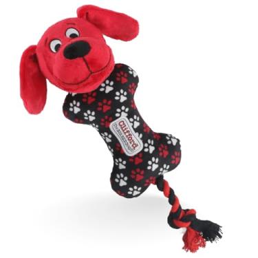 Imagem de Brinquedo de corda para cães Clifford® Busy Body Rope 'n Wrangle durável | Brinquedo aconchegante de animais de pelúcia para cães médios/grandes | Simulação mental e sensorial, busca, puxão e conforto