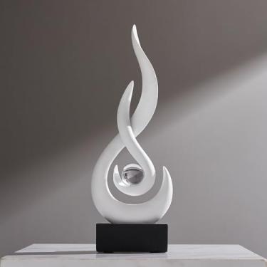 Imagem de Octdays Escultura Abstrata de Resina Ecológica: Estátua Branca Modernas para Decoração de Casa, Mesa Central, Sala de Estar