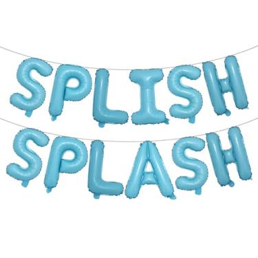 Imagem de Splish Splash Birthday Decoration Boy Splish Splash Birthday Bash Party Supplies Splish Splash Birthday Balloons Pool Birthday Party Decoration Balloons (SPLISH SPLASH Light Blue)