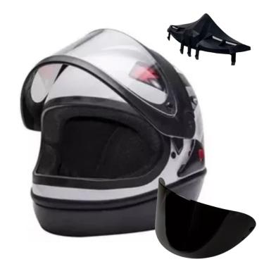 Imagem de Capacete San Marino Branco Grafic Mais Narigueira Big Viseira Extra