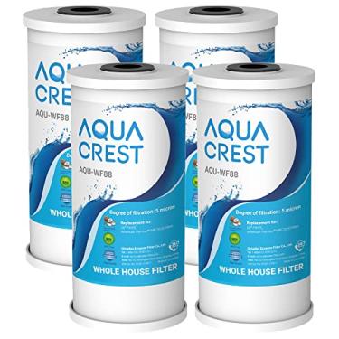 Imagem de AQUACREST FXHTC Filtro de água de carbono para toda a casa, substituição para GE FXHTC, GXWH40L, GXWH35F, Culligan RFC-BBSA, American Plumber W10-PR, W10-BC, WRC25HD, cartucho de 10" x 4,5", 5 mícron, pacote com 4
