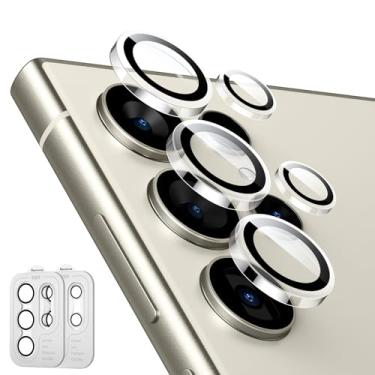 Imagem de ESR Protetor de lente para câmera Samsung Galaxy S24 Ultra, protetores de lente individuais, vidro temperado ultrafino resistente a arranhões com bordas de alumínio, compatível com capas para Galaxy