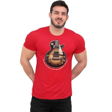Imagem de Camiseta Masculina Sou Um Louco Com Uma Guitarra Na Mão Rock - Hipster