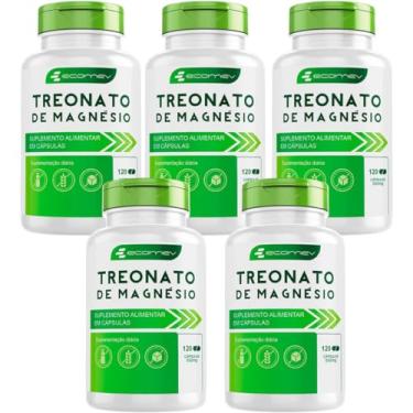 Imagem de 5Un Magnesio Treonato Puro 500Mg 600 Cápsulas - Kit 10 Meses de Uso Ecomev
