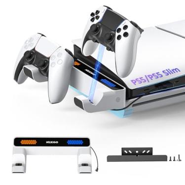 Imagem de NexiGo PS5 Horizontal Dock Set for PS5 e PS5 Slim, Dual Charging Station compatível com PS5 e Edge Controllers, Stable Dock with LED Charging Indicator