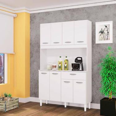 Imagem de Cozinha Ambiente Kit Cassia 8 Portas Branco - Poquema
