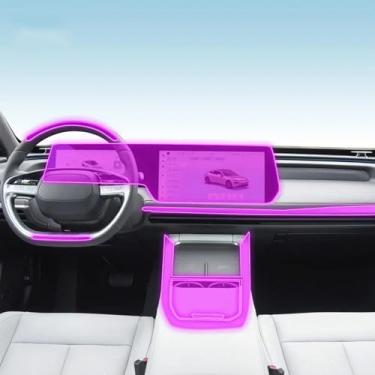 Imagem de TiLLOwt Interior do carro navegação GPS console de filme tela LCD anti-arranhões película protetora TPU transparente, para Xpeng P7 2020-2023
