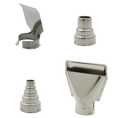 Imagem de DGZZI 4 peças de reposição para estação de soldagem de pistola de ar quente, kit de bocal de pistola de ar quente, refletor de aço inoxidável, bocal resistente ao calor para estação de soldagem a ar
