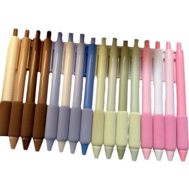 Imagem de Joucien 4 peças/caixa - 0,5 mm Esponja Cloud Grip Quick Dry Press Caneta neutra Minimalista ST Head Black Neutral Pen-Matcha Series