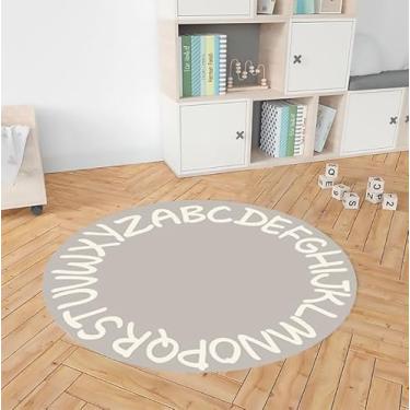 Imagem de Tapete Decorativo Para Quarto de Bebê - Alfabeto Cinza