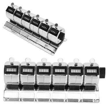 Imagem de Contador Mecânico de 6 Unidades e 4 Dígitos de Aço Inoxidável, Clicker Manual de Metal, Contador de Contagem para Estatísticas de Fábrica, Contagem de Pessoas Em Aeroportos e