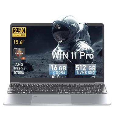 Imagem de OMSERVB Laptop AMD R7 5700U de 165 Hz 2,5 K FHD de 15,6 polegadas (até 4,3 GHz) com notebook gráficos Radeon, 16 GB de RAM, 512 GB NVMe SSD Win 11 Pro e Office 2019 (SSD NVMe de 16 GB + 512 GB)