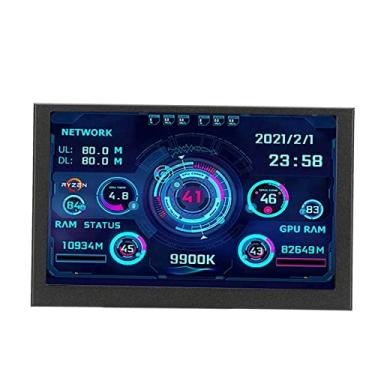 Imagem de Monitor de Dados de CPU de PC IPS USB C TYPE C de 5 Polegadas, Mini ITX CPU RAM Sensor Painel de Exibição Monitor de Caixa de PC para Com Resolução 800x480