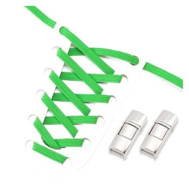 Imagem de No Tie Shoe Laces Men And Women Sneakers Metal Lock Lazy People Shoelace Elastic Shoelaces Shoe Accessories(Green)