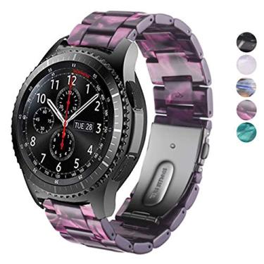 Imagem de SPINYE Pulseiras de relógio compatíveis com Samsung Galaxy Watch de 46 mm/Galaxy 3 de 45 mm/Huawei Watch GT5/GT5 Pro/GT4/4 Pro/GT3/GT2 de 46 mm, pulseira de resina colorida de 22 mm para mulheres e