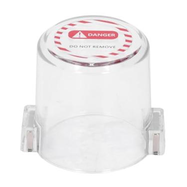 Imagem de Tampa Magnética do Interruptor de Parada de Emergência Tampa do Botão Liga/Desliga do PC Protetor de Bloqueio de Botão Redondo Transparente para Bloqueio de Dispositivo,