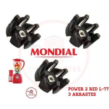Imagem de 3x Arraste do Copo Liquidificador Mondial Power Red L-77 - DM plastic 