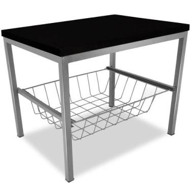 Imagem de Suporte Bebedouro Botijão Mini Balcão Cesto E Tampo Prata - Genus Móve