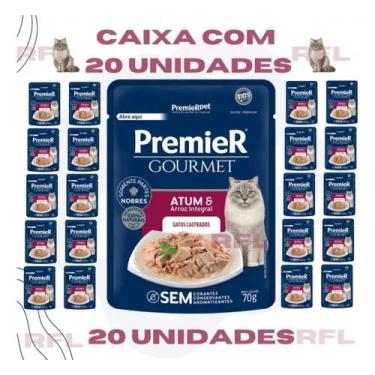 Imagem de Sachê Premier Gatos Atum Arroz Integra Raçao Molhad Kit 20un