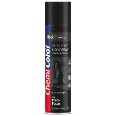 Imagem de Tinta Spray Uso Geral Preto Fosco 400ml Secagem Rápida - Chemicolor