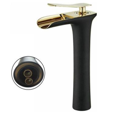 Imagem de Torneira Cascata Monocomando Luxo Banheiro Misturador Quente Frio Cuba